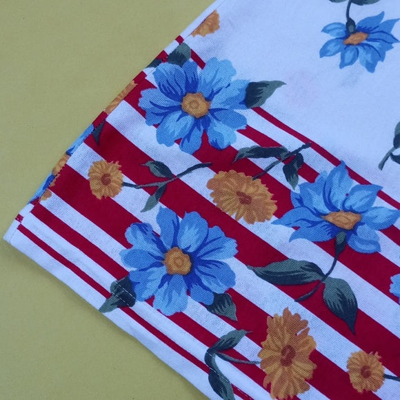 Vintage 90s Floral Flower Drop Striped T-Shirt