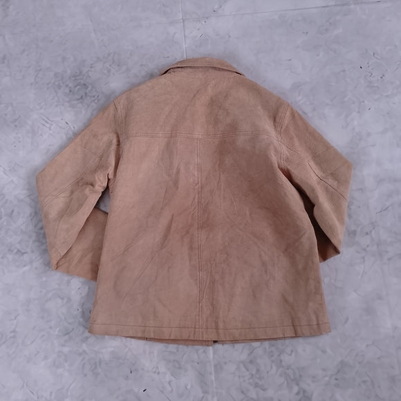 Suede Zip-Front Jacket in Tan Cleo Leather