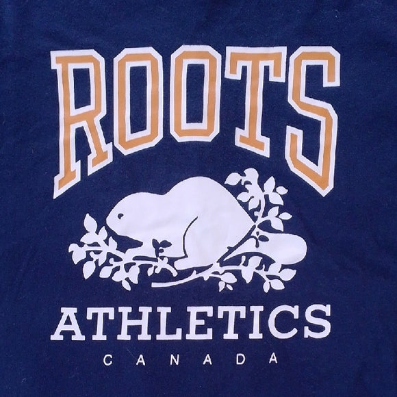 Classic Roots Kids Tee in Navy with Orange Accents