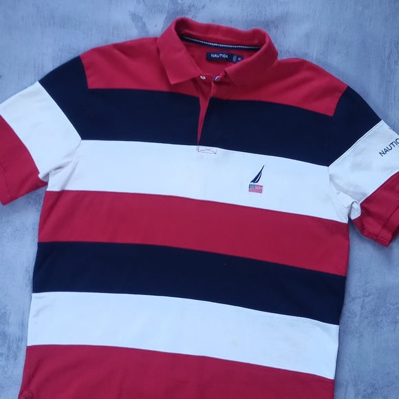 Nautica US1983 SAIL Essential Striped Polo T-Shirt
