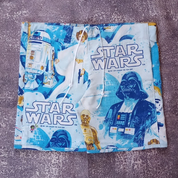 “1977 Star Wars Patchwork Shorts – Featuring Darth Vader, Leia, and More | Boom