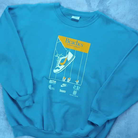 VINTAGE 90s Beaches Spring Sprint Nike Shoe Crewneck Sweater