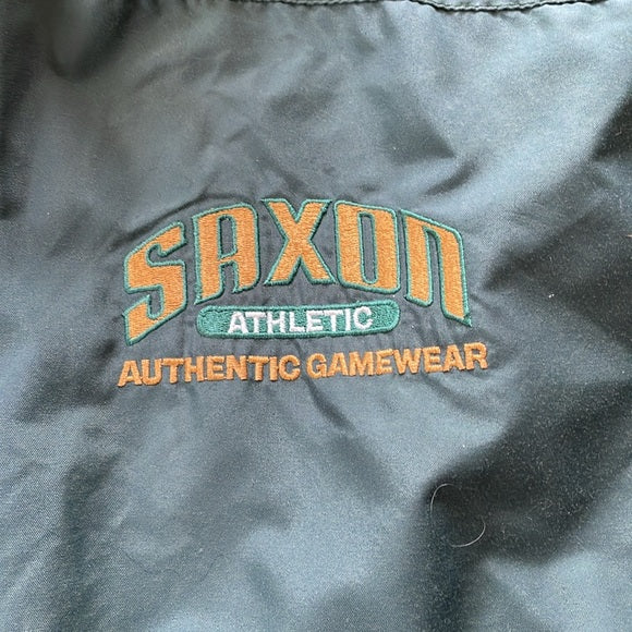 Vintage 90s SAXON Athletic Gamewear Windbreaker Jacket Colour Black UNISEX