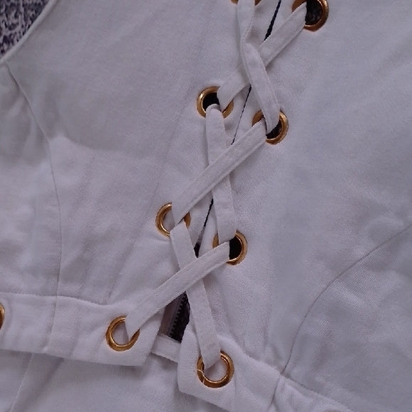 VINTAGE 90s CAPACITY UNLIMITED Stylish White Sleeveless Jacket