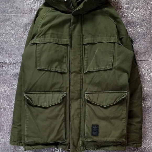 ADIDAS HEAVY DUTY CARGO POCKETS JACKET WINTER GREEN MEDIUM