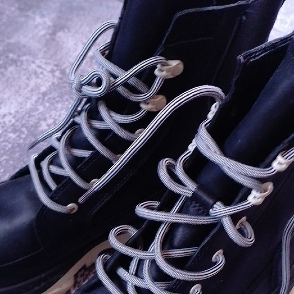 Men's Black and Cream Boots
