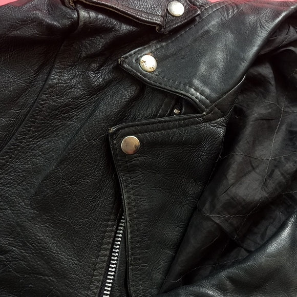 Vintage 80s Echtes Leder Echt Leer Leather Motorcycle Jacket