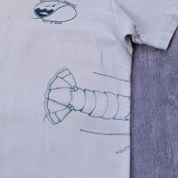 VINTAGE 90s Lobster Shoals Marine Lab Gulf Of Main T-Shirt Single Stitch