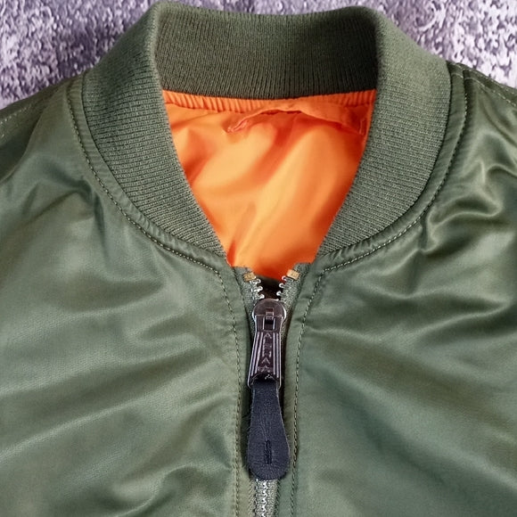 Alpha Industries Green Reversible MA-1 Bomber Flight Jacket UNISEX REVERSIBLE