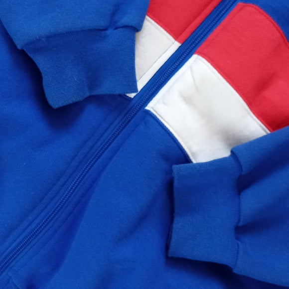 Vintage Colour Block ESSO Tiger Merchandiser Embroidered Zip-Up Sweater Unisex