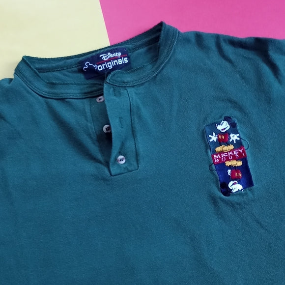 Vintage Mickey Mouse Embroidered Single Stitch Longsleeve Shirt