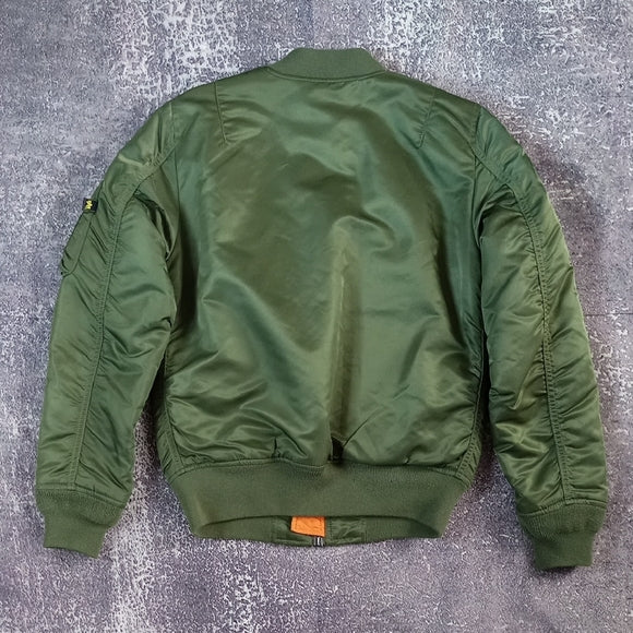 Alpha Industries Green Reversible MA-1 Bomber Flight Jacket UNISEX REVERSIBLE