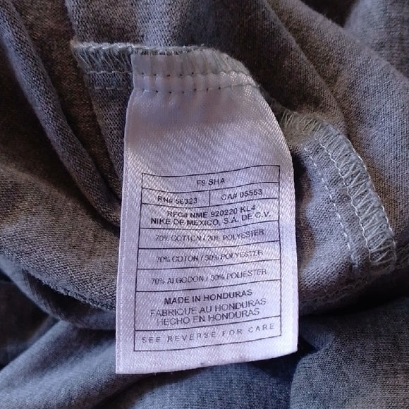 Vintage 90s NIKE Men's Gray V-Neck Sweater