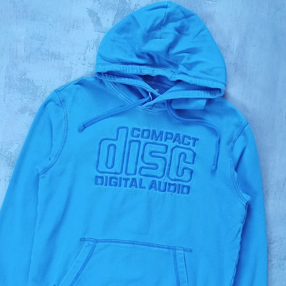 Compact disc Digital Audio Pullover Hoodie Blue
