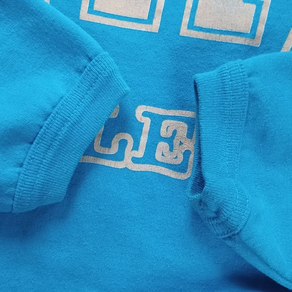Vintage 90s Crop Top High Crewneck Sweater Blue