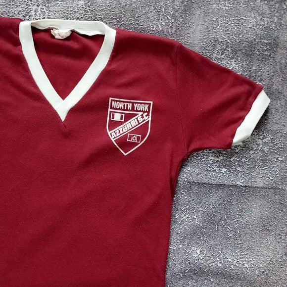 Vintage 90s North York AZZURRI S.C. V-Neck Soccer Jersey #5