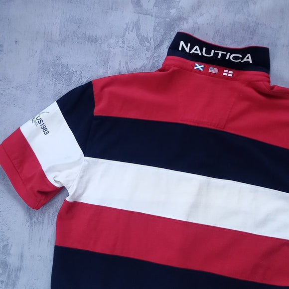 Nautica US1983 SAIL Essential Striped Polo T-Shirt
