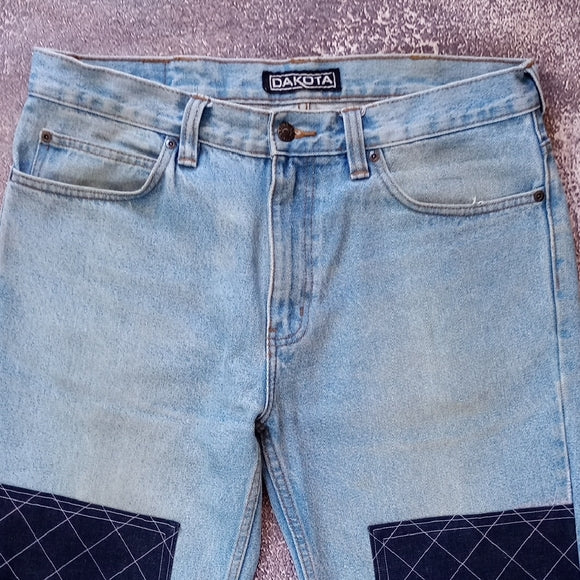 Vintage 90s Reworked Double Knee Utilitarian Workwear Baggy Denim Jeans UNISEX