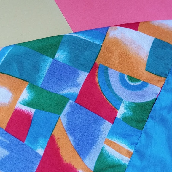 Vintage 90s Retro Funky Colour Pattern Windbreaker Jacket