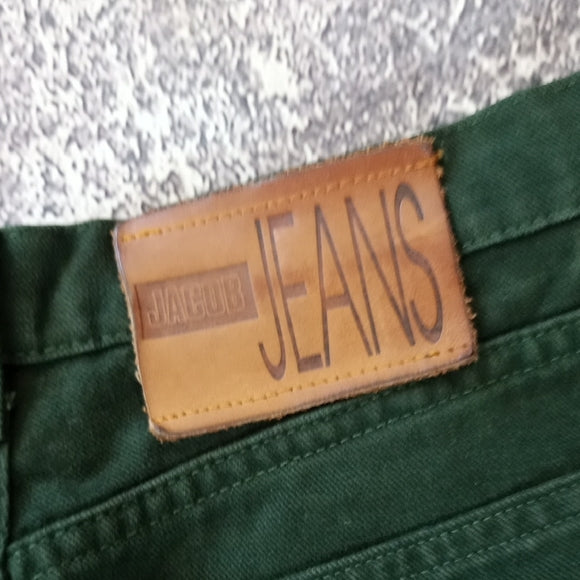 VINTAGE 1990s MOM JEANS JACOB GREEN DENIM JEANS SIZE: 32