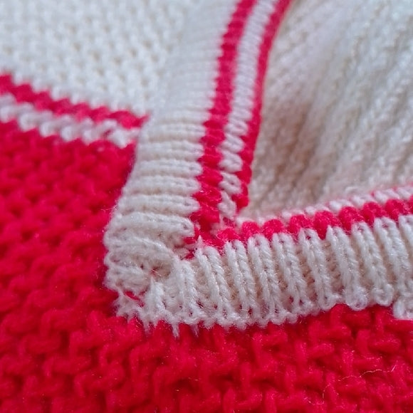 VINTAGE Red and Cream Sweater Vest