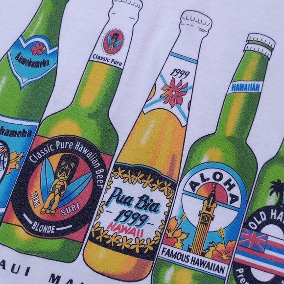 Vintage 1999 Hawaii Pua Bia Maui Beer Bottles T-Shirt Unisex
