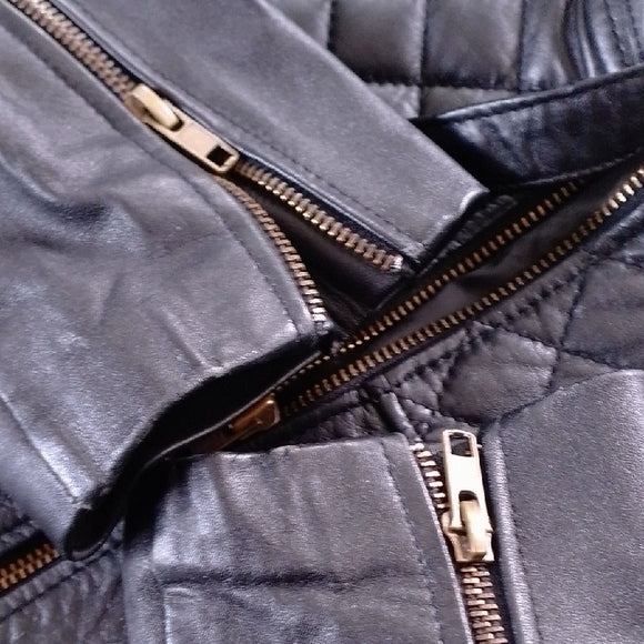 Men's Black Quilted Leather Jacket