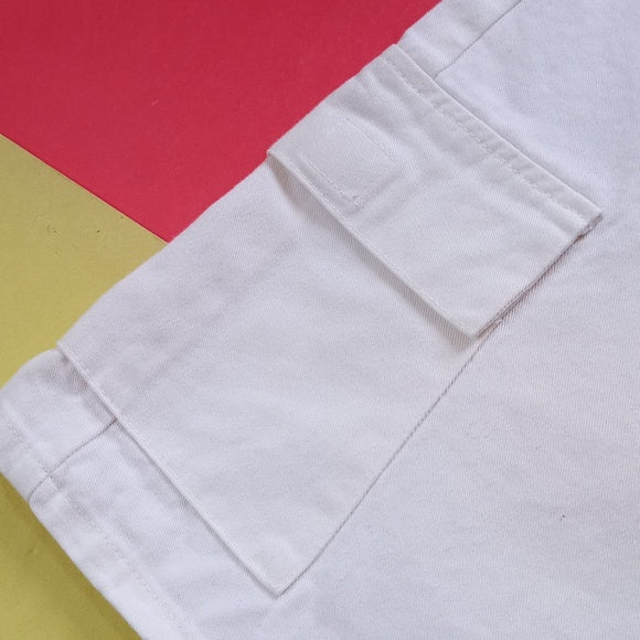 Vintage 90s Canvas Style Cargo Pockets Jean Shorts