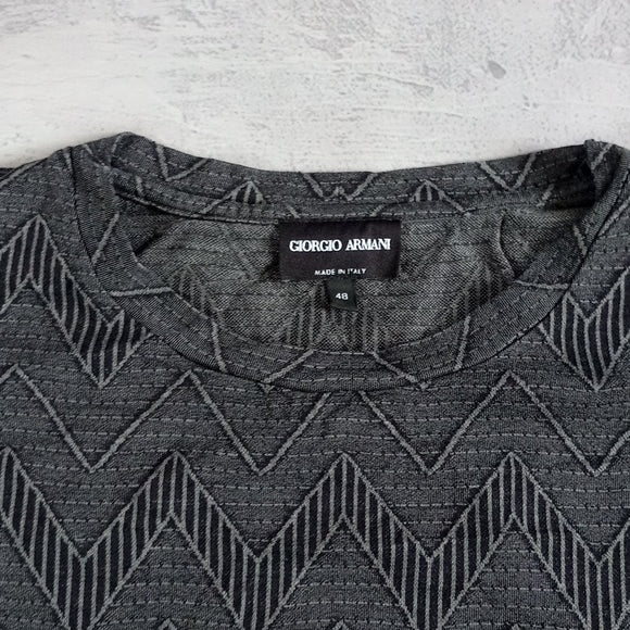 GIORGIO ARMANI MADE IN ITALY ZIG ZAG PATTERN T-SHIRT UNISEX
