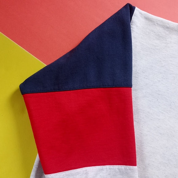 Vintage 90s LAIDLAW Embroidered Colour Block Crew Neck Sweater