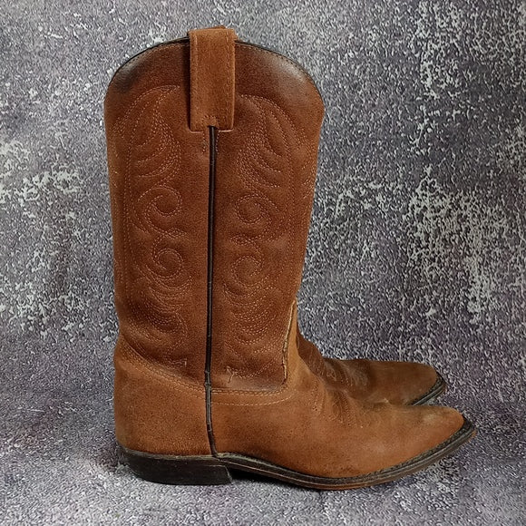 Vintage Leather Cowboy Boots 3B13769 S-13979W Made In Canada