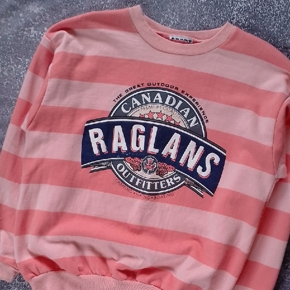 Vintage 90s RAGLANS OUTFITTERS CAMPING HIKING BOATING CREWNECK SWEATSHIRT PUFFY