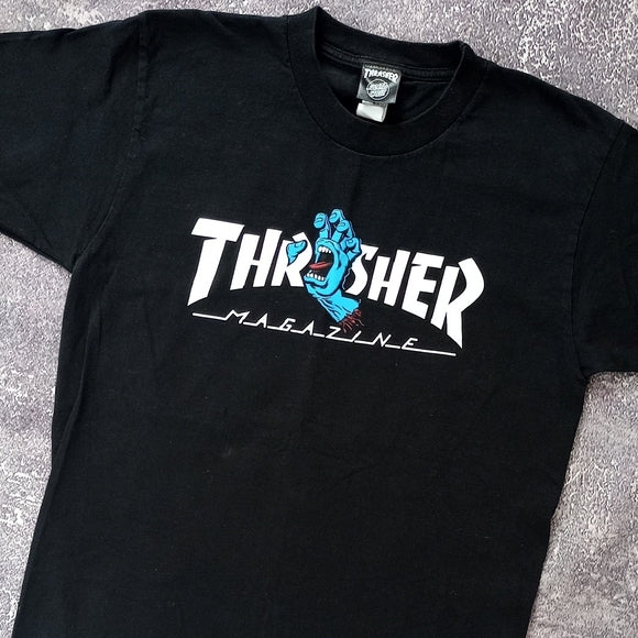 Thrasher MAGAZINE SCREAMING HAND Black Men's T-Shirt