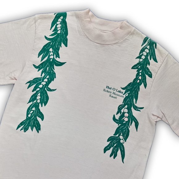 Vintage 1980s Hawaii Hui O Laka Kobe'e Museum Kaua'i Single Stitch T-Shirt Wrap