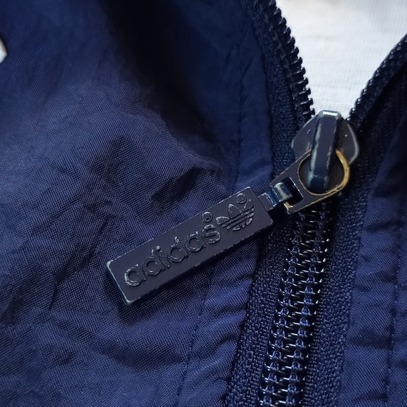 Vintage 90s Adidas Essential Striped Windbreaker Jacket UNISEX