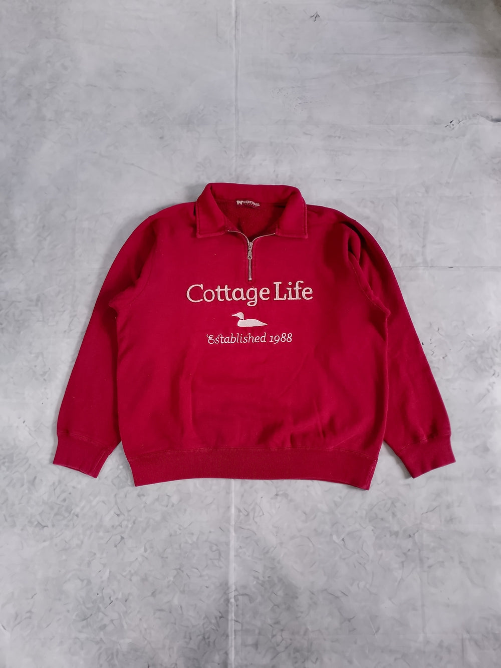 Vintage Cottage Life Loon Red Sweater