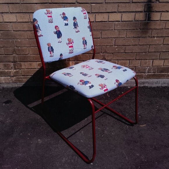 Vintage 90s Ralph Lauren Polo Bear Upholstered Stack Chair – One of a Kind