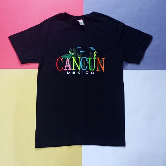 Cancun Mexico Embroidered T-Shirt UNISEX