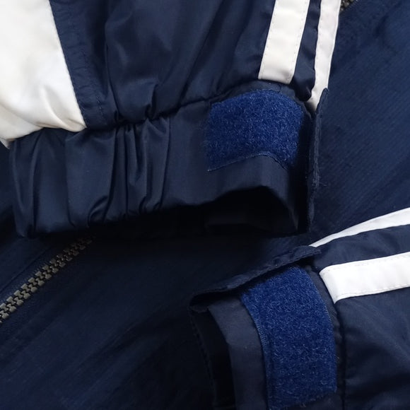 Vintage 90s Adidas Essential Windbreaker Jacket Blue White UNISEX