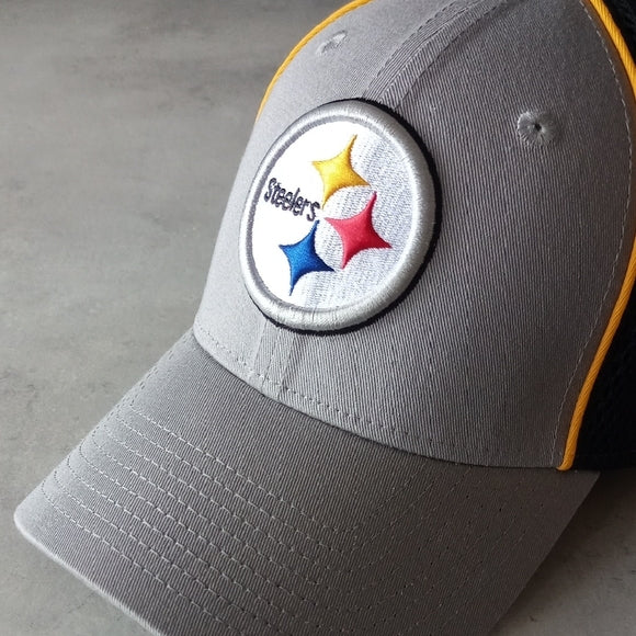 NWOT Men's New Era Gray Pittsburgh Steelers Pip 39THIRTY FLEX HAT BRAND NEW