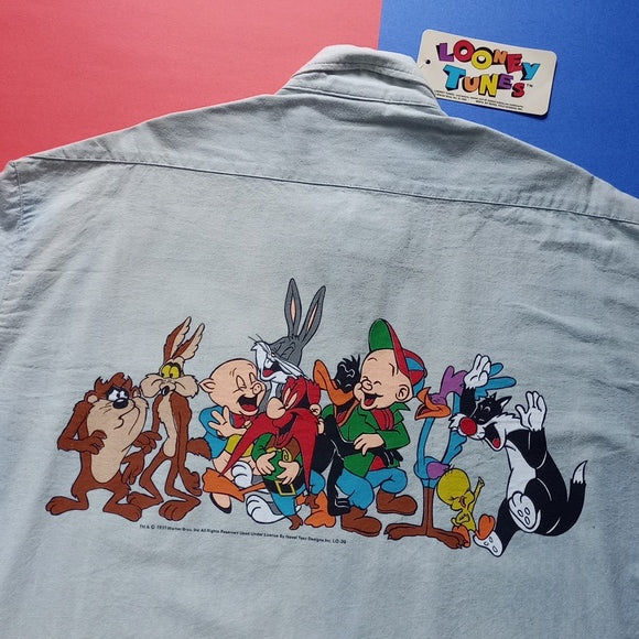 Vintage 1992 Looney Tunes Button Up Shirt Unisex