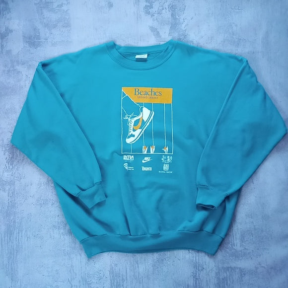 VINTAGE 90s Beaches Spring Sprint Nike Shoe Crewneck Sweater