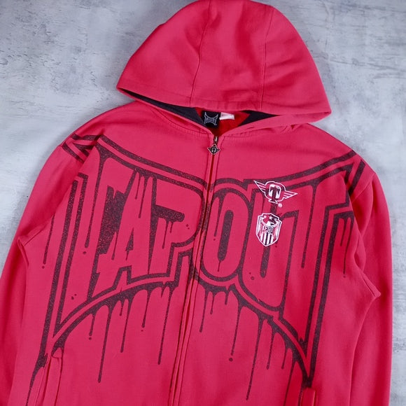 Vintage TAPOUT BIG PRINT SWEATSHIRT ZIP-UP RED