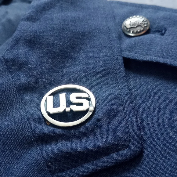1960 US AIR FORCE VIETNAM ERA BLUE 1084 WOOL TROPICAL COAT MEN'S