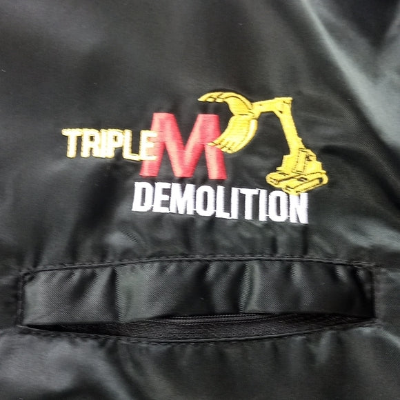 Vintage 1990s Triple M Demolition Embroidered Zip-Up Jacket