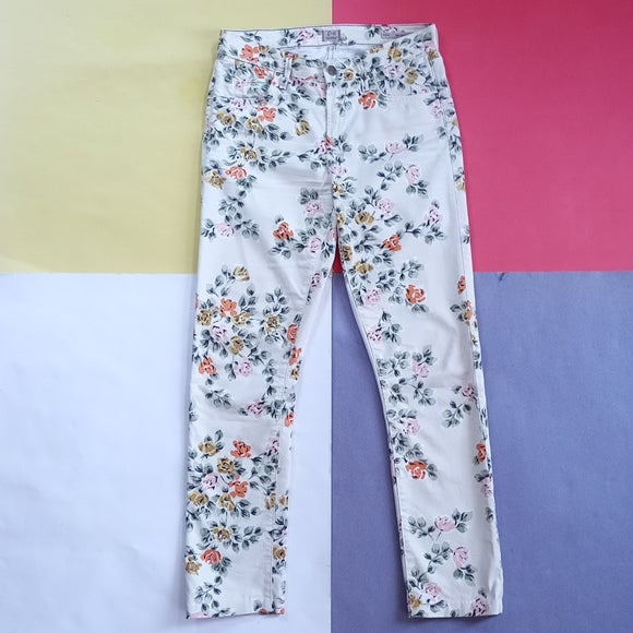Citizens Of Humanity Floral Mandy High Waist Retro Slim Roll Up Denim Jeans