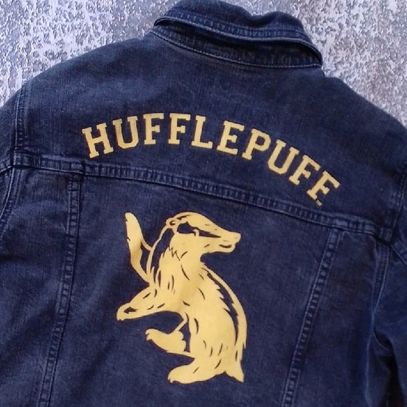 Harry Potter Hufflepuff Denim Jacket with Gold Badger