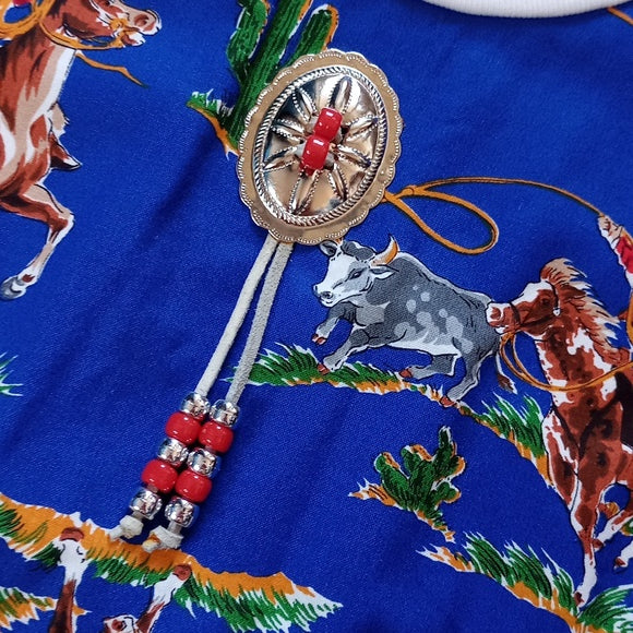 Vintage Western Cowboy Pattern With Fringe T-Shirt