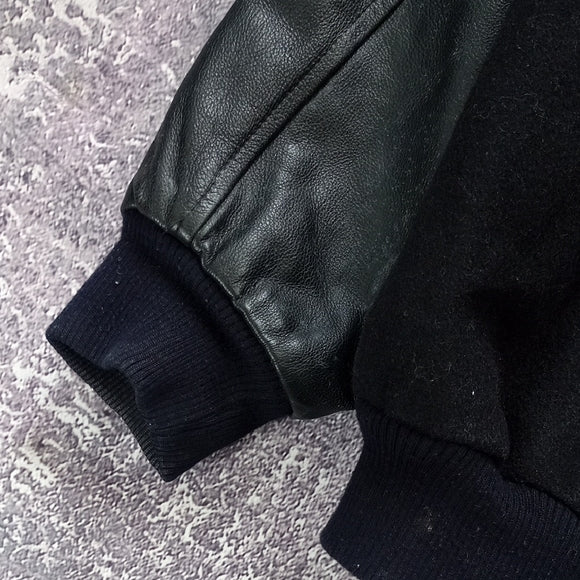 Vintage WOLVES CENTRAL ONTARIO HOCKEY AAA VARISTY WOOL LEATHER JACKET