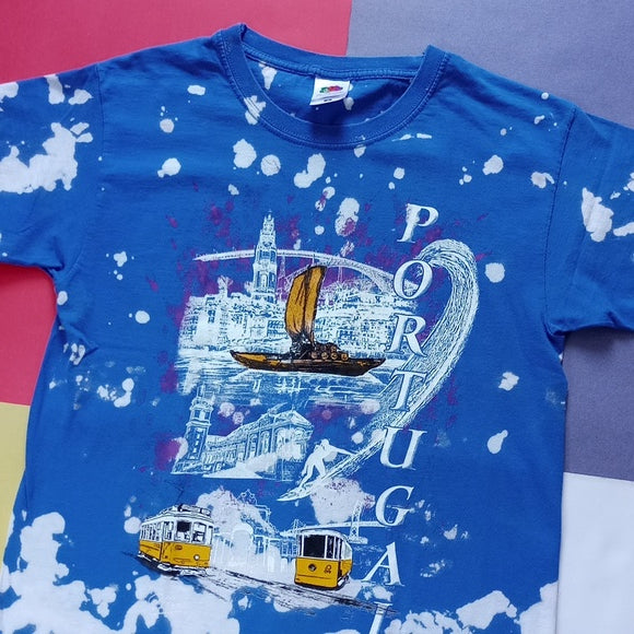 Portugal Tie Dye Graphic Tourist Tee T-Shirt Unisex